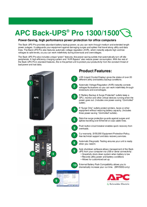APC BR1300G Back-UPS Pro 1300VA 10-outlet Uninterruptible PS NO BATTERIES 