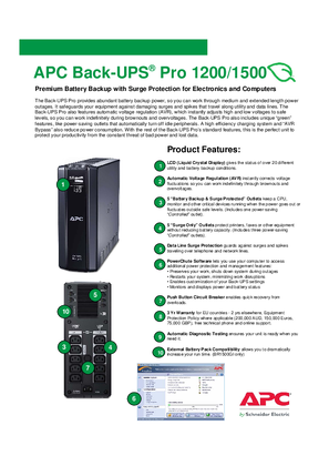 Back-UPS Pro BR1200GI and BR1500GI Specification Sheet