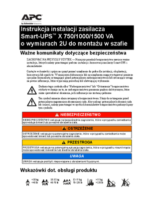 Installation Smart-UPS SMX 750/1000/1500VA 120/230Vac Rack-Mount 2U