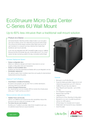 EcoStruxure Micro Data Center C-Series 6U Wall Mount