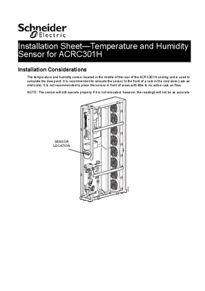 Installation Sheet—Temperature and Humidity Sensor for ACRC301H