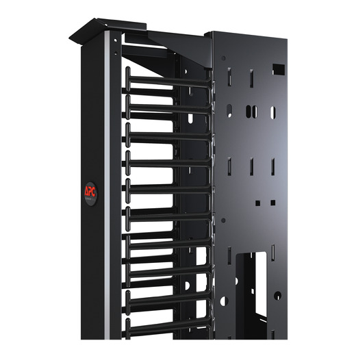 Performance,Vertical Cable Manager for 2 & 4 Post Racks, 84"H x 6"W, Double-Sided with Doors