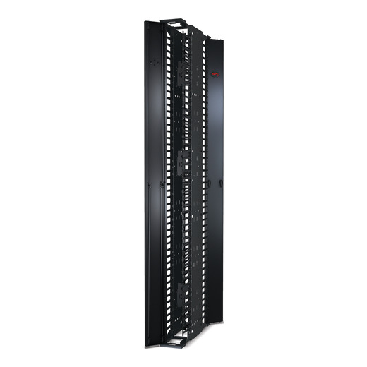 Performance,Vertical Cable Manager for 2 & 4 Post Racks, 84"H x 6"W, Double-Sided with Doors