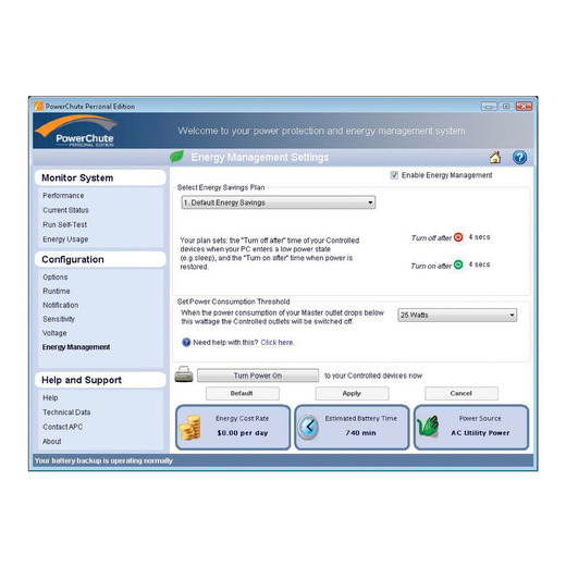 Software, PowerChute Personal Edition v3.1
