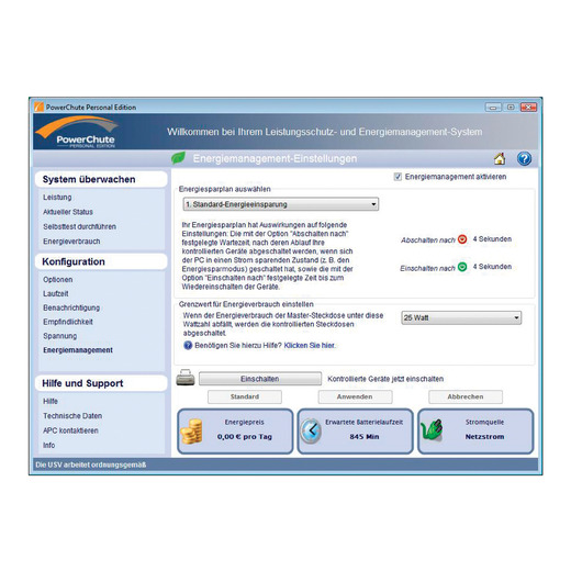 Software, PowerChute Personal Edition v3.1