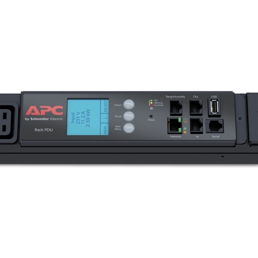 APC NetShelter Rack PDU, Metered, 0U, 17.3kW 208V 3 Phase 60A, 30 C13 outlets