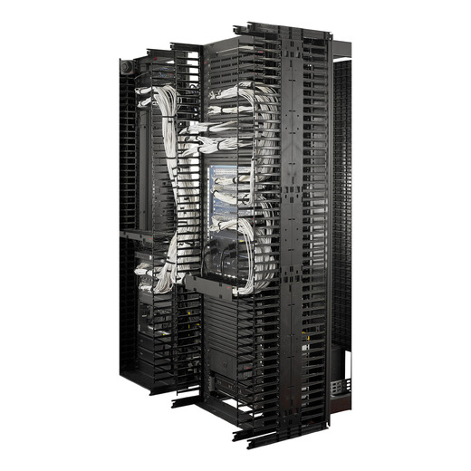 Valueline, Vertical Cable Manager for 2 & 4 Post Racks, 84"H X 12"W, Double-Sided with Doors