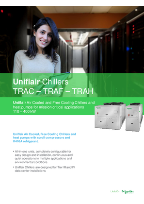 Uniflair Chillers TRAC, TRAF, TRAH technical brochure