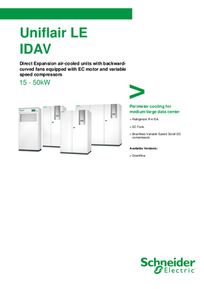 Uniflair LE /AM DX air-cooled with variable speed compressors Technical Brochure