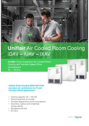 Brochure Uniflair Room Cooling DX IDAV – IUAV – IXAV with VSD compressors