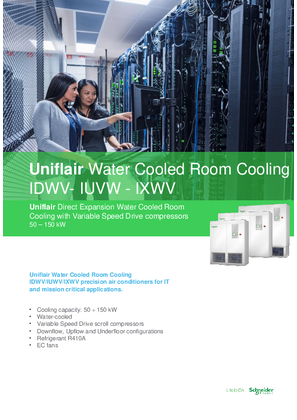 Technical brochure Uniflair Room Cooling DX IDWV- IUVW - IXWV with VSD compressors