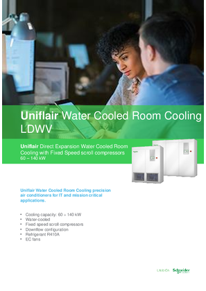 Technical brochure Uniflair Room Cooling DX LDWV with fix speed compressors