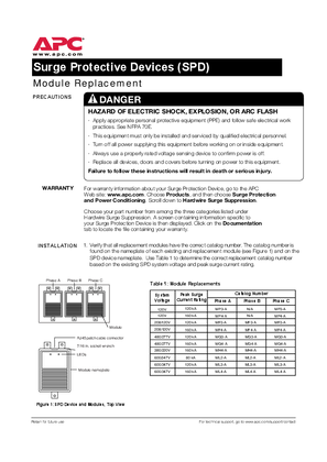 Surge Protective Devices Module Replacement Instructions