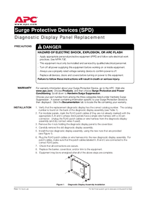 Surge Protective Devices Display Panel Replacement Instructions