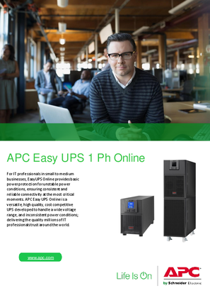 APC Easy UPS 1Ph Online Family Overview Brochure 1,2,3,6,10kVA