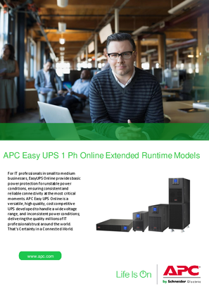 APC Easy UPS 1 Ph Online Long Model Family Overview 1-10 kVA Brochure