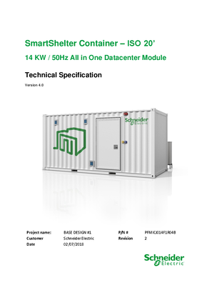 14KW Prefabricated Data Center Container All-In-One 400V/50Hz - Technical Specifications