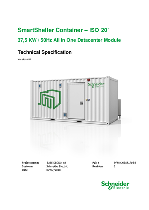 38KW Prefabricated Data Center Conatiner All-in-One 400V/50Hz - Technical Specifications