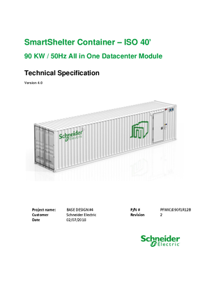 90KW Prefabricated Data Center Conatiner All-in-One 400V/50Hz - Technical Specifications