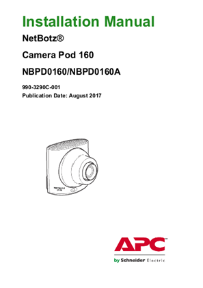 NetBotz Camera Pod 160 Installation Manual