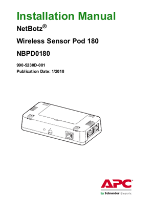 NetBotz Wireless Sensor Pod 180 Installation Guide