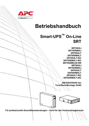 Betrieb Smart-UPS On-Line 5/6 kVA 208/220/230/240 Vac TWR/RM 3HE/4HE
