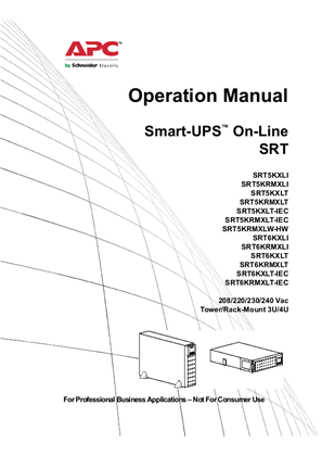 Operation Smart-UPS On-Line 5/6 kVA 208/220/230/240 Vac TWR/RM 3U/4U