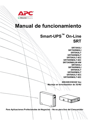 Operation Smart-UPS On-Line 5/6 kVA 208/220/230/240 Vac TWR/RM 3U/4U
