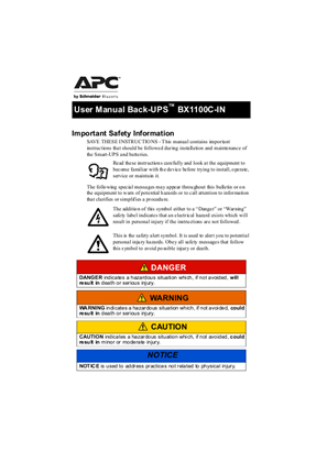APC Back-UPS BX1100C-IN User Guide