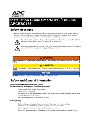 Smart-UPS On-Line APCRBC155