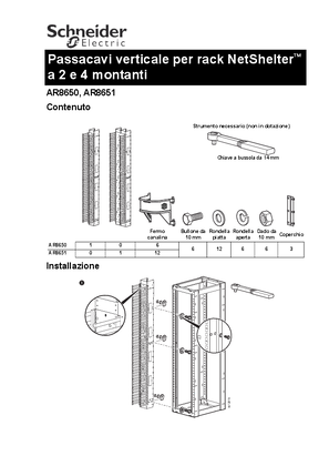 Sistema di gestione cavi verticale, 152 e 305 mm (6 e 12