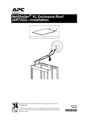 NetShelter VL Enclosure Roof Installation Sheet