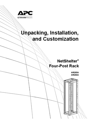 NetShelter Four-Post Rack Unpacking, Installation, and Customization Manual