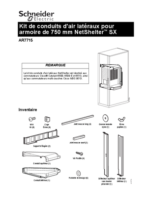 Gaine latérale de circulation de lair de la baie informatique NetShelter (AR7715) - Installation