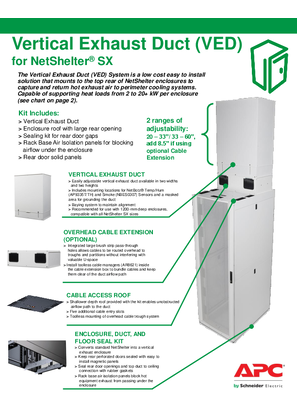Vertical Exhaust Duct (VED) for NetShelter SX Quick Reference Brochure