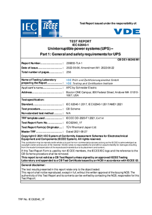 VDE CB report for APC SMART-UPS SRT 3000VA/2200VA 230V