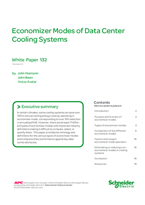 Economizer Modes of Data Center Cooling Systems