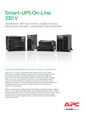 Smart-UPS On-Line SRT 2.2KVA - 10KVA Brochure 230V Models
