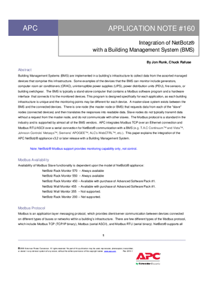 NetBotz Building Management System (BMS) Integration