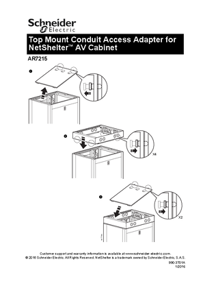 Top Mount Conduit Access Adapter (AR7215) for the NetShelter AV Enclosure-Installation Instructions