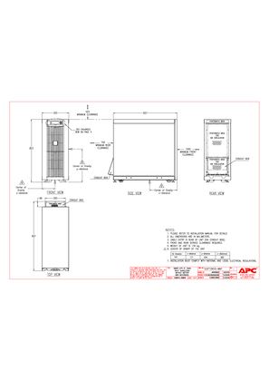 SUVT10KHS - 10kVA UPS Mechanical drawings