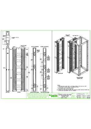 AR8625 - Performance,Vertical Cable Manager for 2 & 4 post Racks, 84Hx6W, Double-Sided W Doors