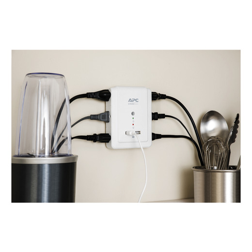 APC Essential SurgeArrest 6 Outlet Wall Mount With USB, 120V