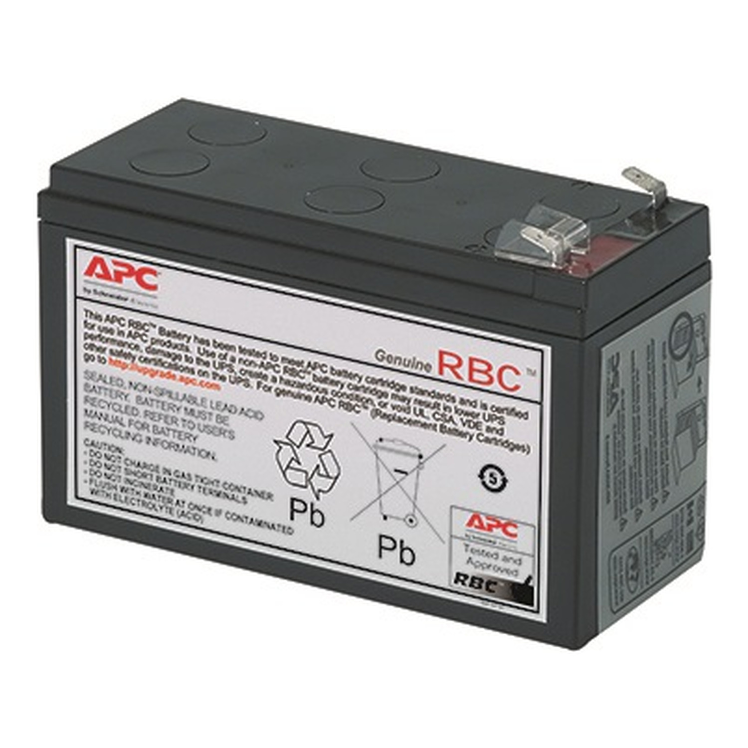 APC Replacement Battery Cartridge for Back-UPS, 12V 6.5Ah lead-acid battery,  2-year repair or replace warranty
