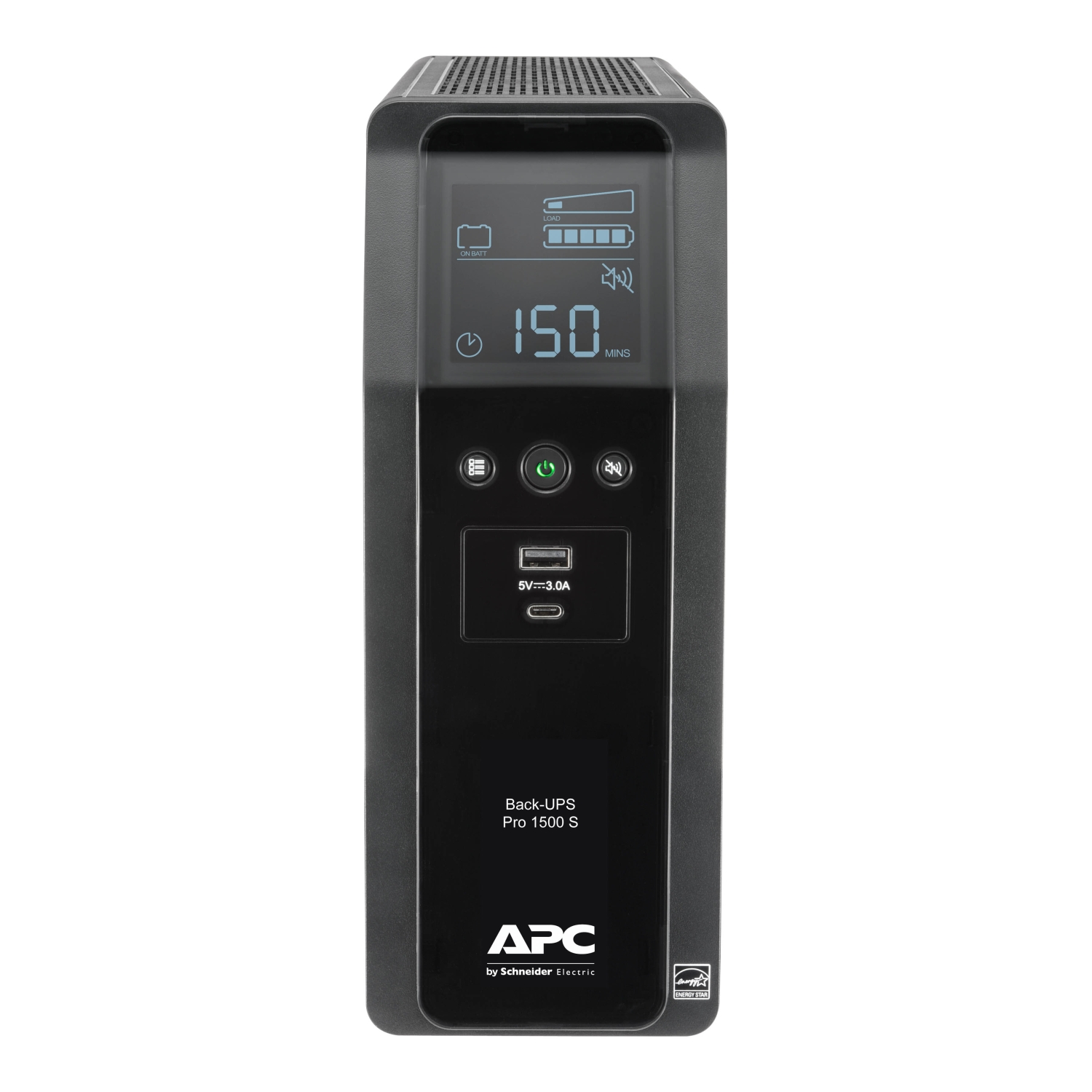 APC Back-UPS Pro 1500S, 1500VA, SineWave, 10 Outlets, 2 USB Charging Ports,  AVR, LCD interface - BR1500MS