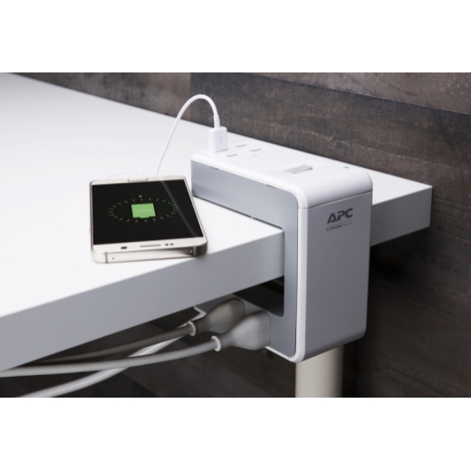 APC SurgeArrest Essential Multi-Use 6 Outlet with 4 Port 4.8A USB Charger White 120V