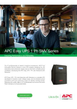 APC Easy UPS 1 Ph Line Interactive Brochure (SMV 750-3000 VA - 230V)