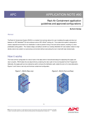Rack Air Containment Application Guidelines and Approved Configurations