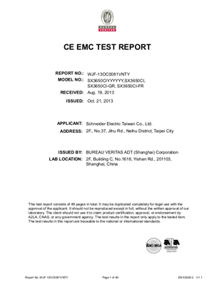 EMC report for SX3650CI