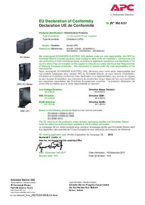 CE DoC for APC Smart-UPS SRC SC 230V